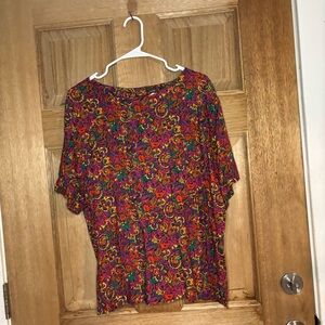 Sag Harbor women’s vintage Multicolor Floral Blouse size L‎